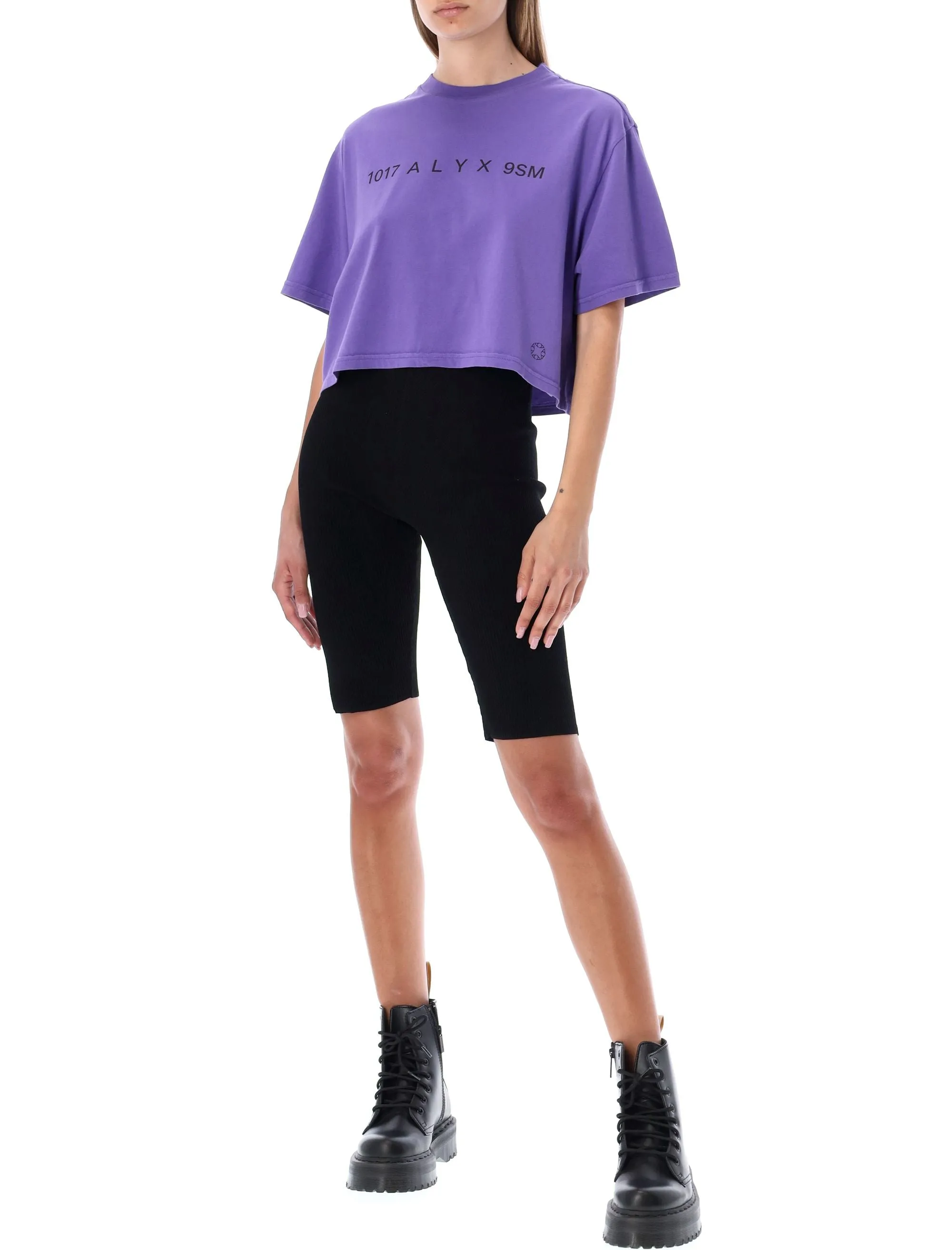 1017 ALYX 9SM Logo Printed Crewneck Cropped T-Shirt