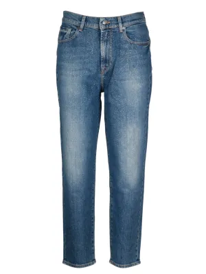 7 For All Mankind Faded Straight-Leg Jeans