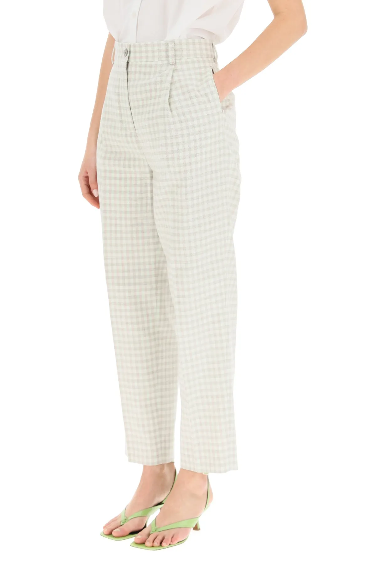 Acne Studios All-Over Gingham Pattern Tailored Trousers