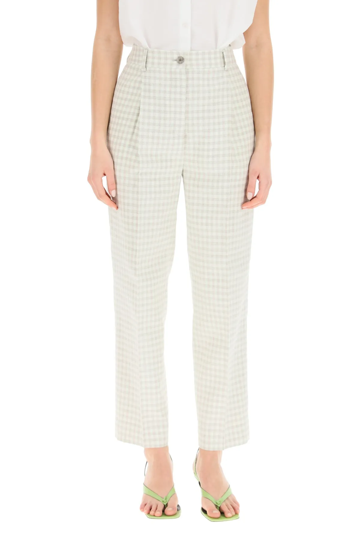 Acne Studios All-Over Gingham Pattern Tailored Trousers