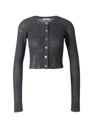 Acne Studios Distressed Ribbed Knit Cardigan
