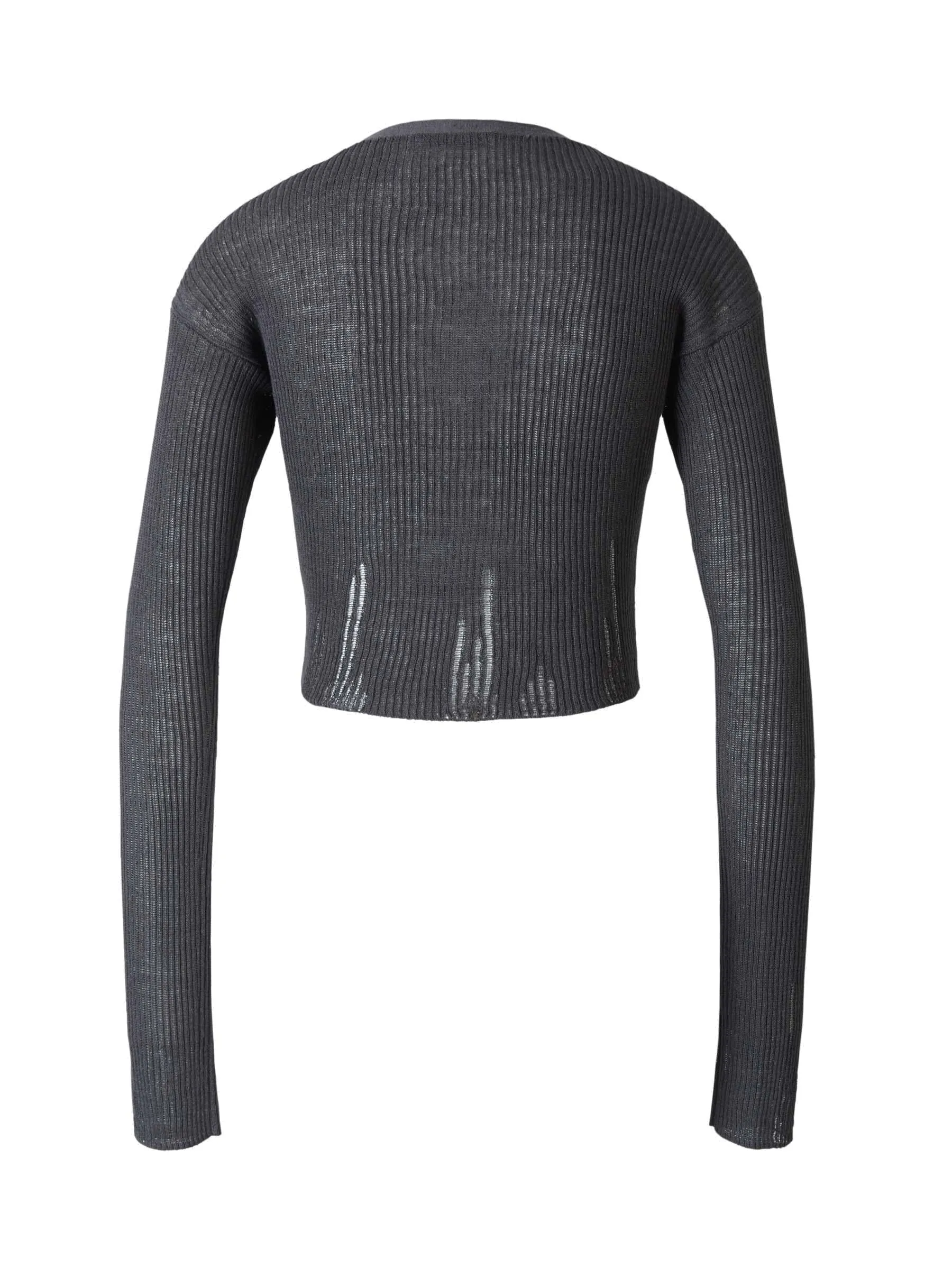 Acne Studios Distressed Ribbed Knit Cardigan