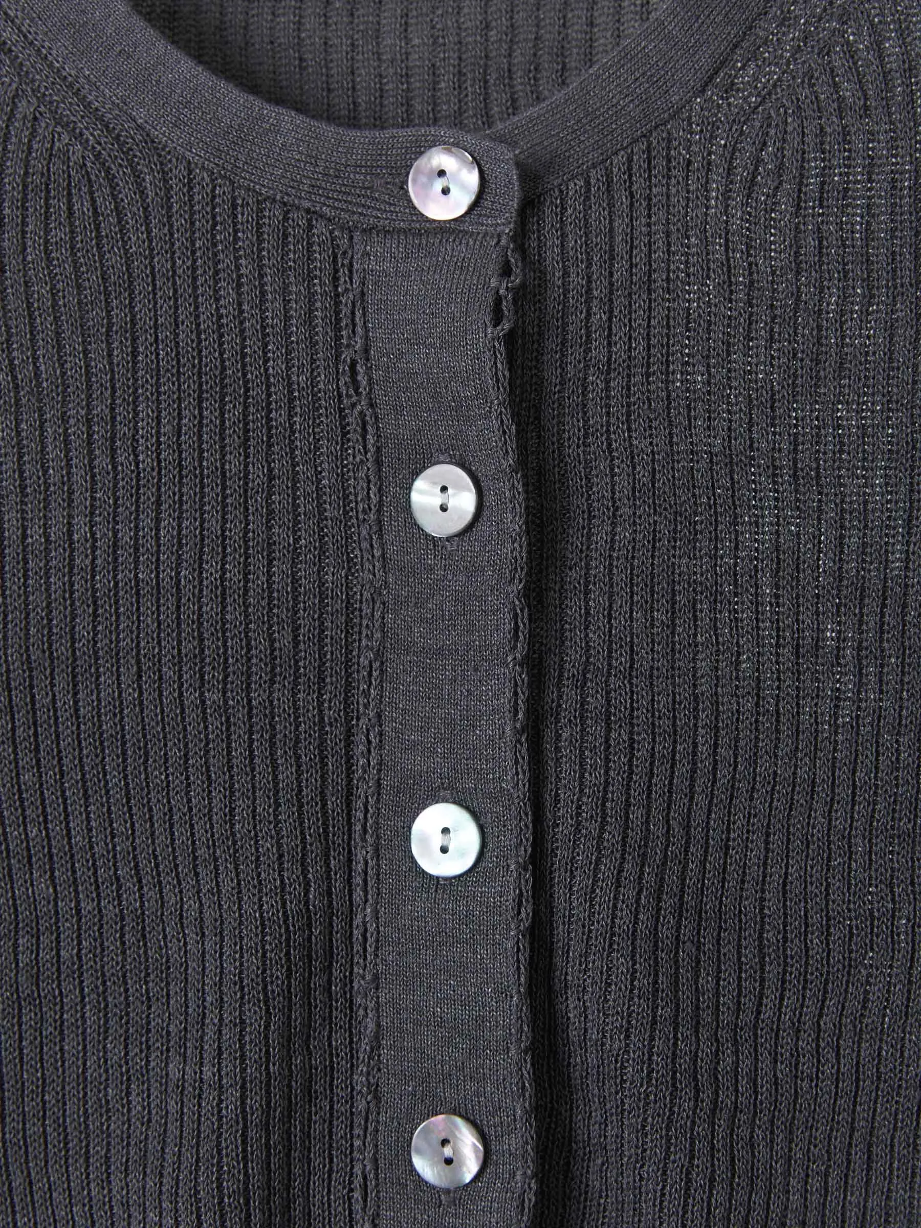 Acne Studios Distressed Ribbed Knit Cardigan