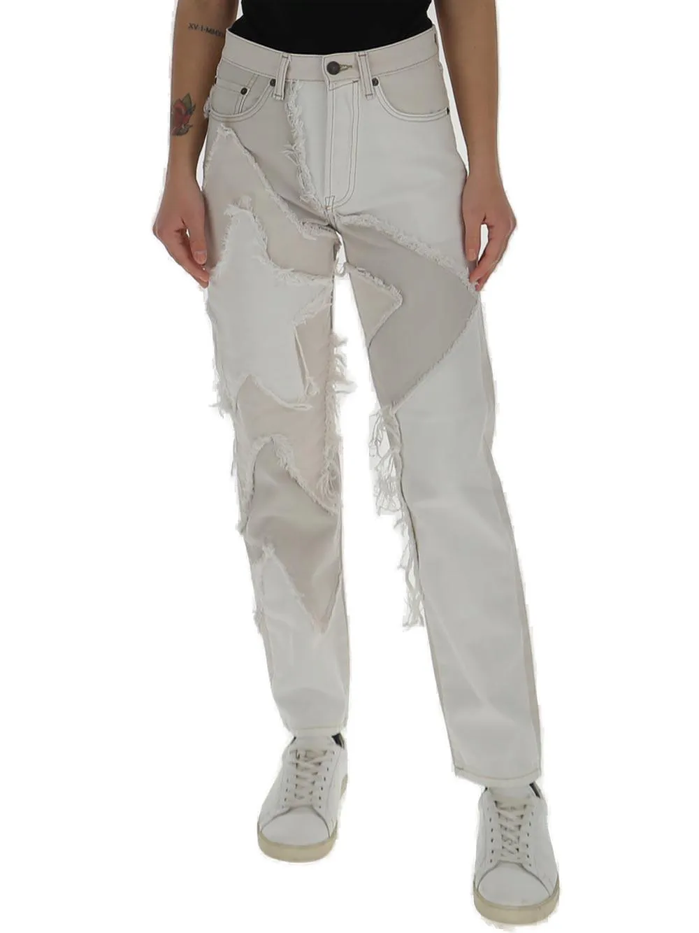 Acne Studios High Waist Star Patchwork Jeans