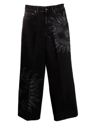 Acne Studios Logo Patch Straight Leg Jeans