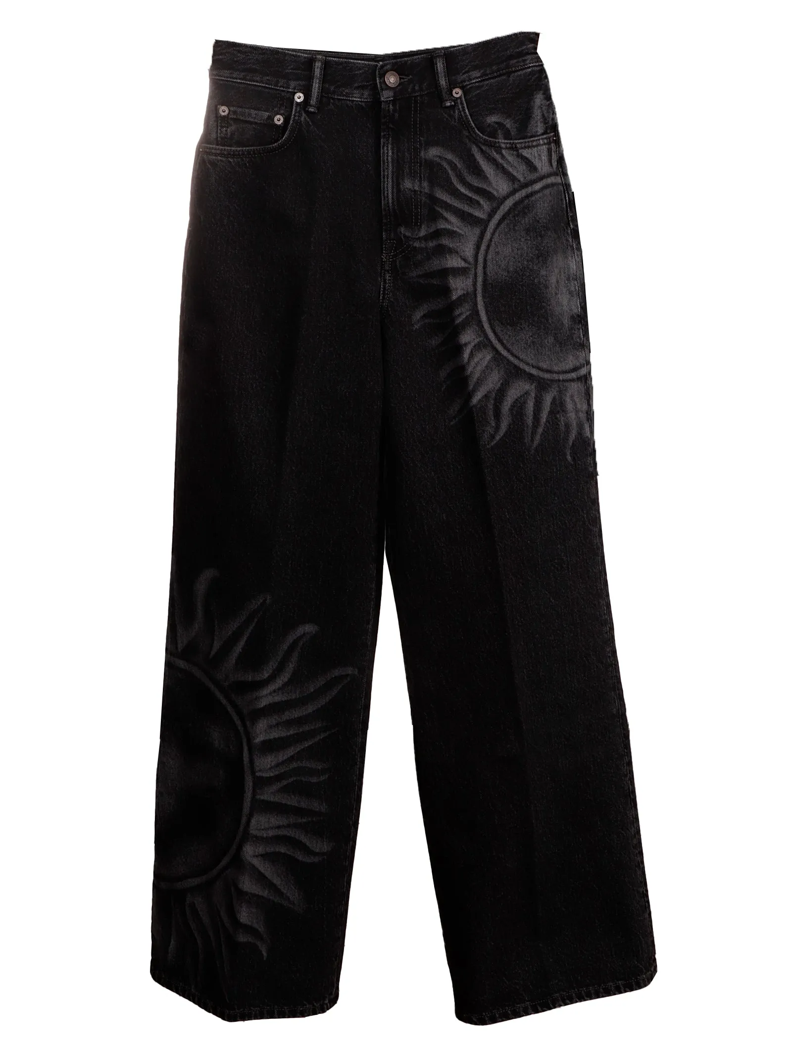 Acne Studios Logo Patch Straight Leg Jeans