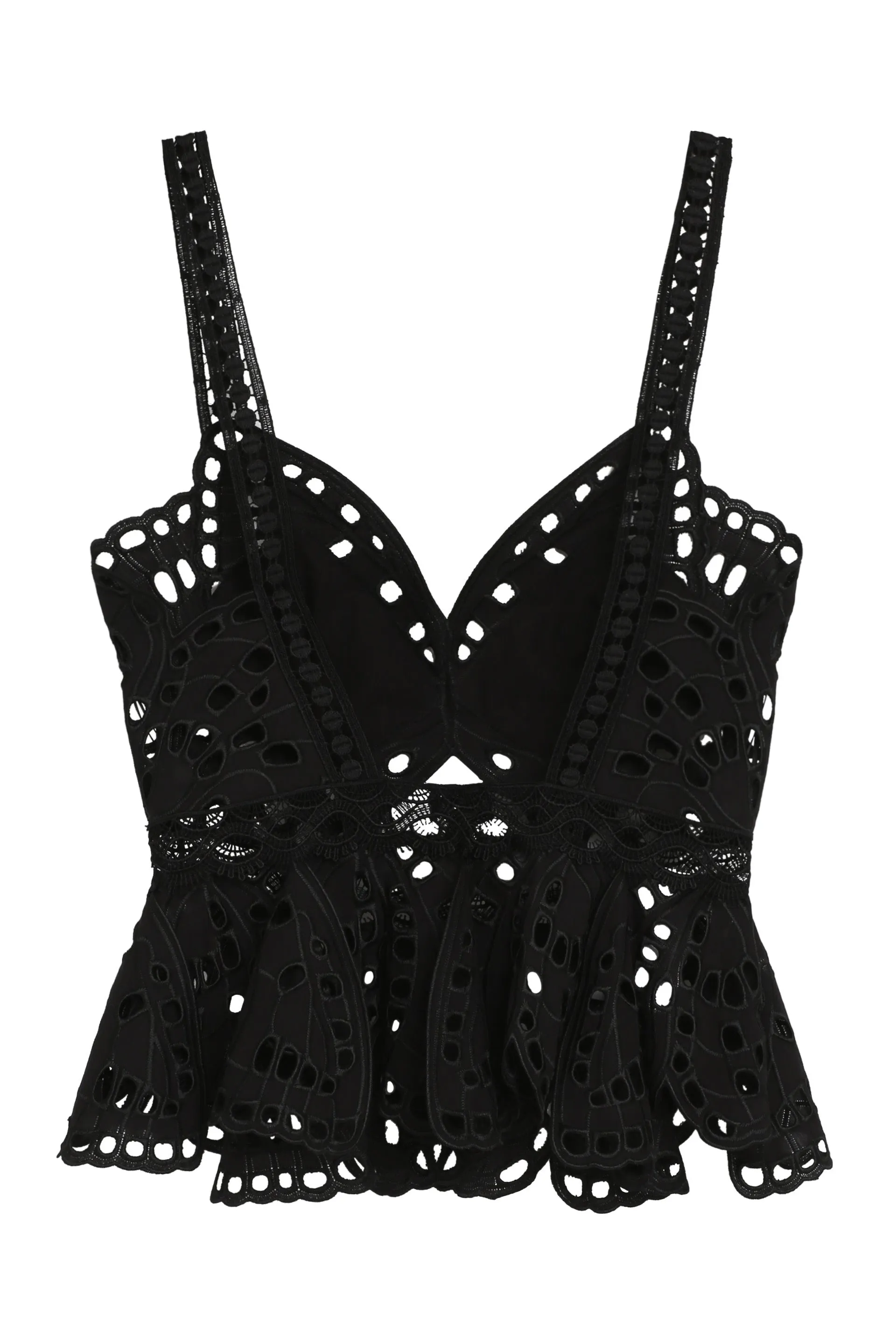 Alberta Ferretti Cut-Out Butterfly Lace Top