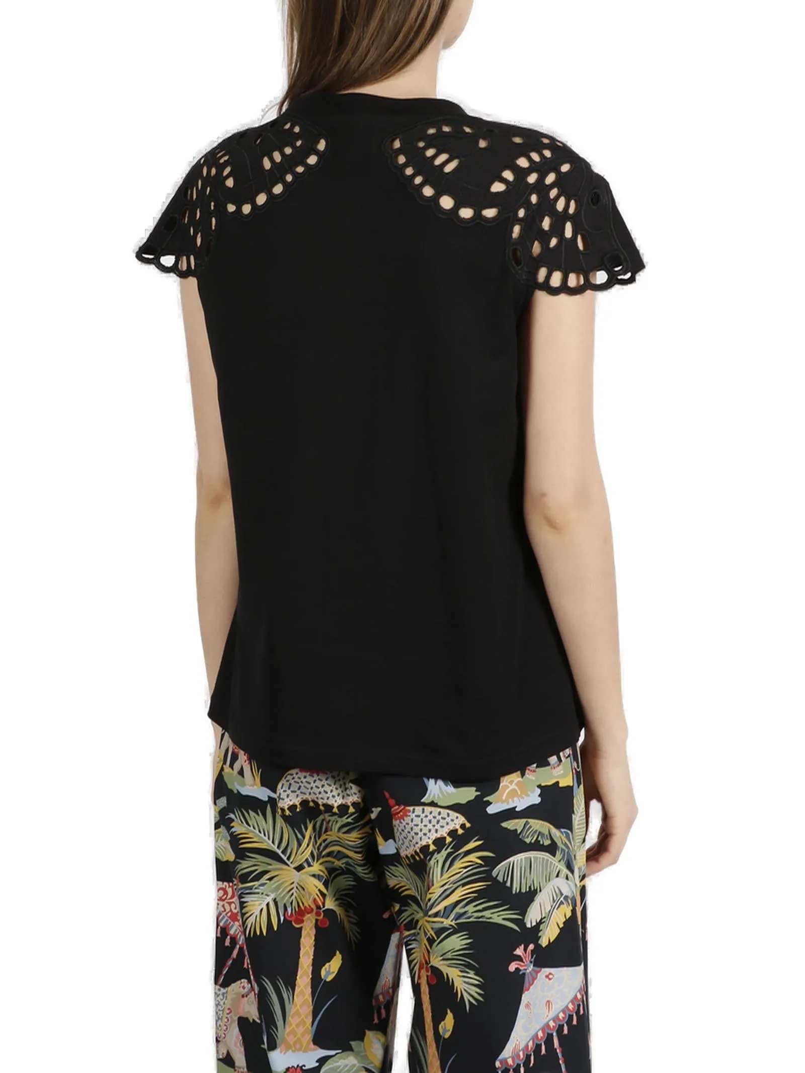 Alberta Ferretti Cut-Out Shoulder T-Shirt
