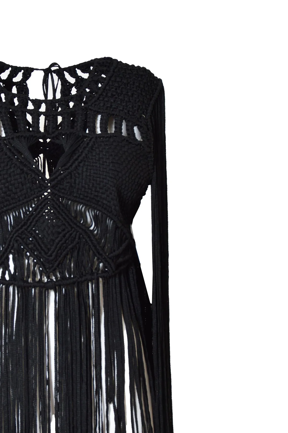 Alberta Ferretti Fringed Crewneck Top