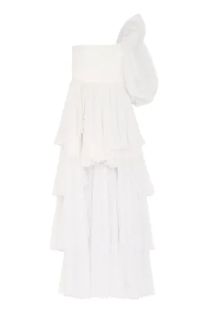 Alberta Ferretti Pleated Tulle Dress