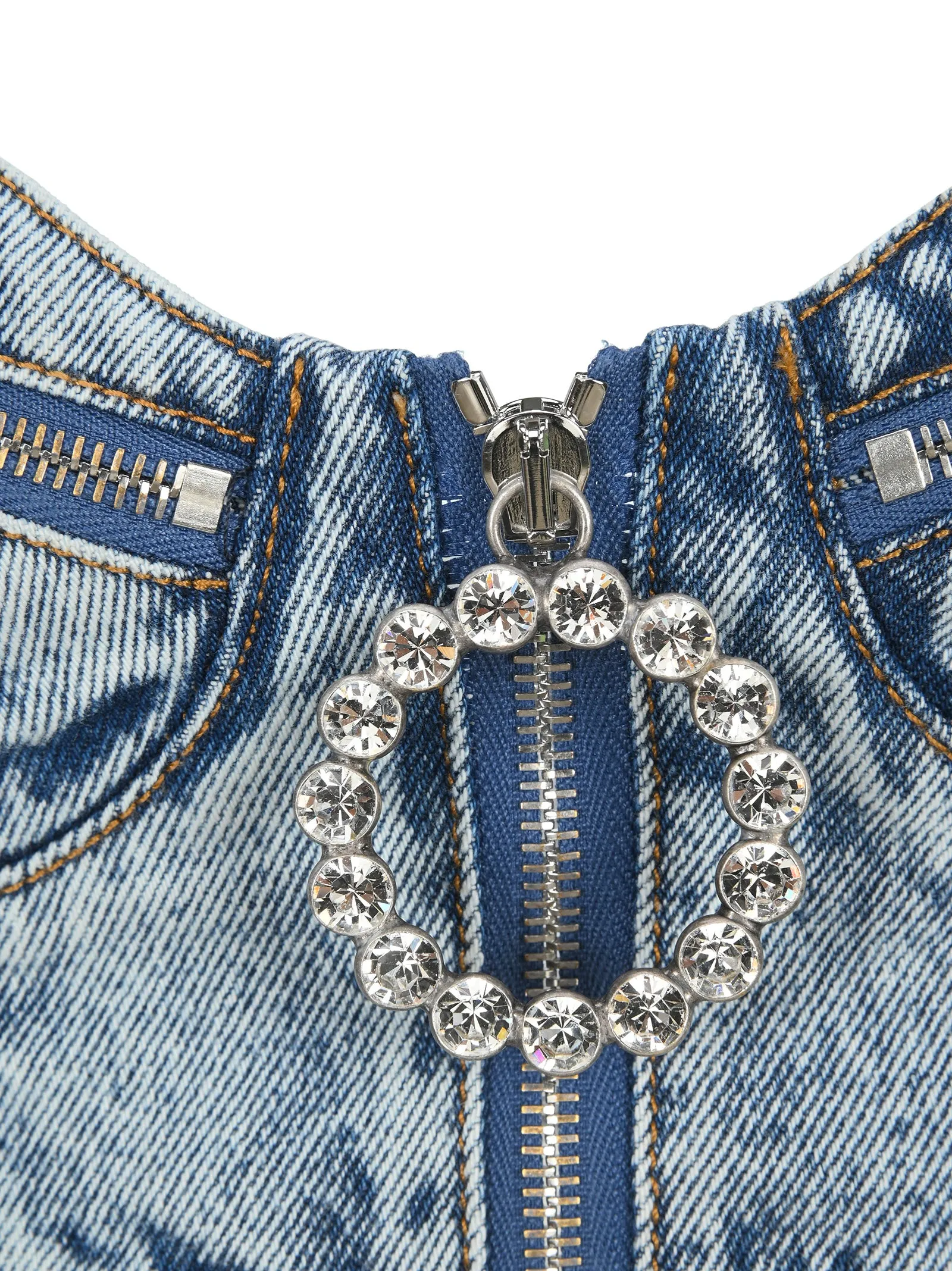 Alessandra Rich Crystal-Embellished Bustier Top