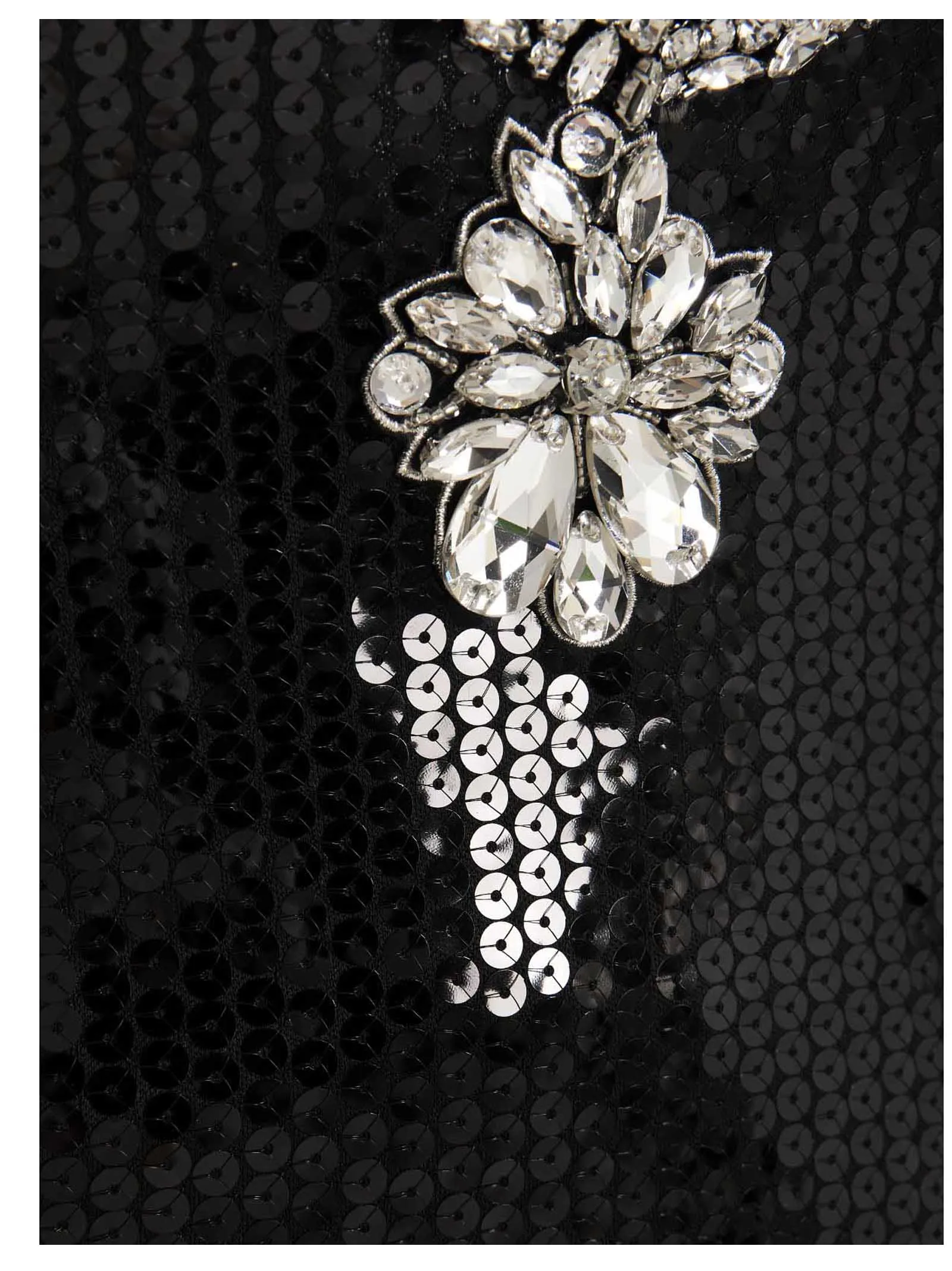 Alessandra Rich Crystal Embroidered Sequin Maxi Dress