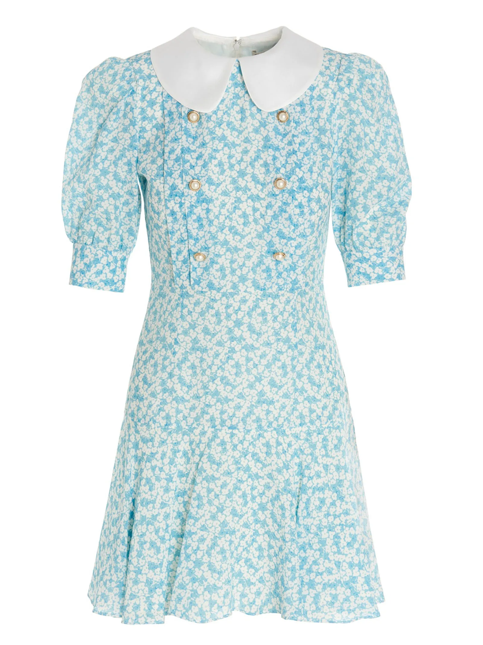 Alessandra Rich Flower Print Mini Dress