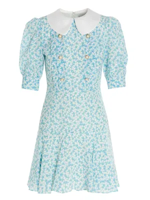 Alessandra Rich Flower Print Mini Dress