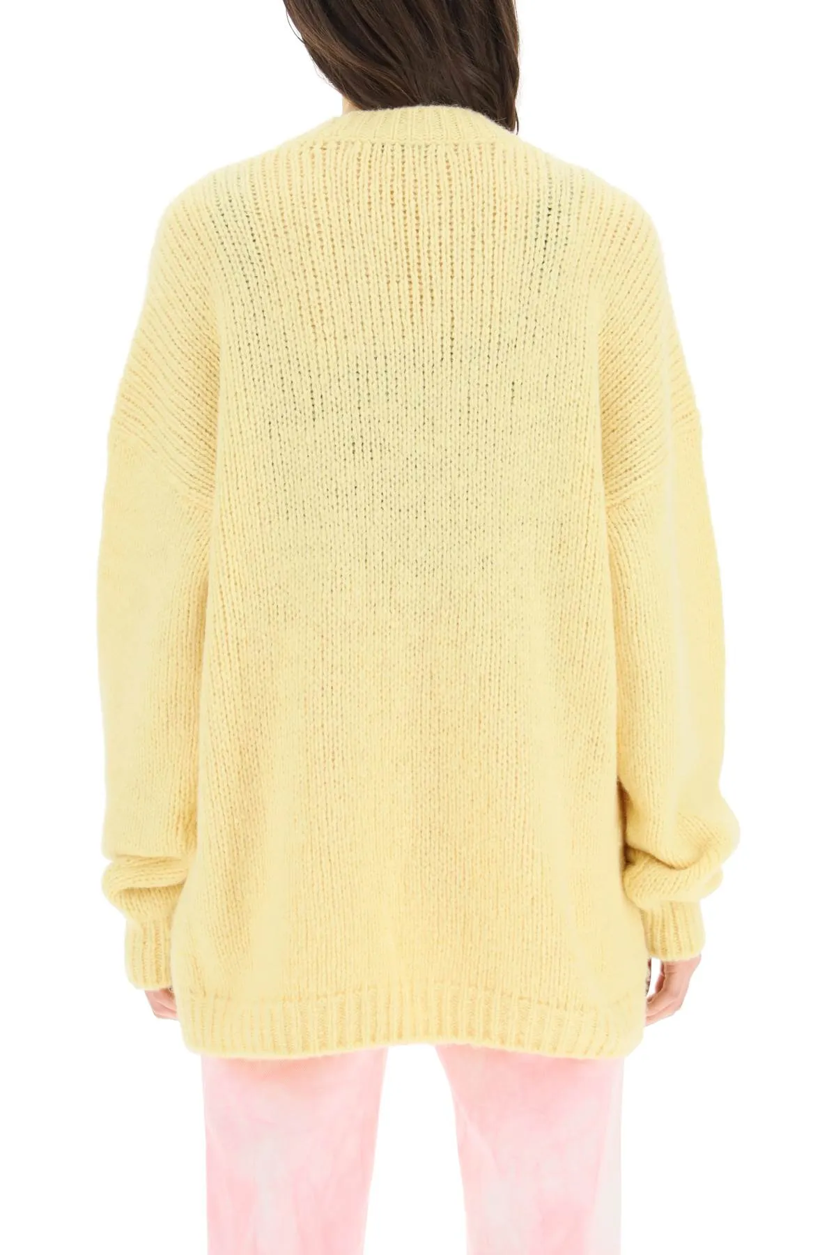 Alessandra Rich Pearl Embellished Cable Knit Cardigan