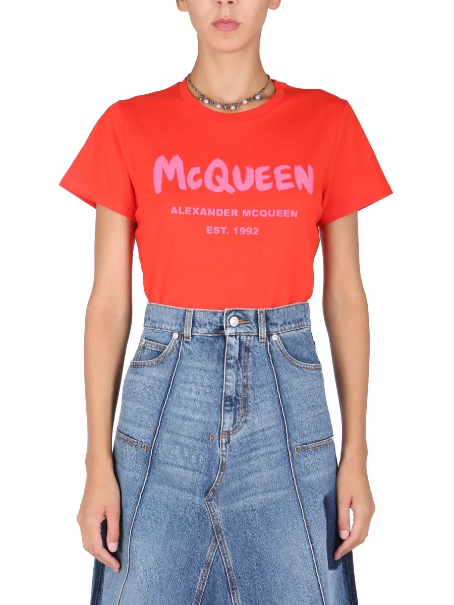 Alexander McQueen Graffiti Logo T-Shirt