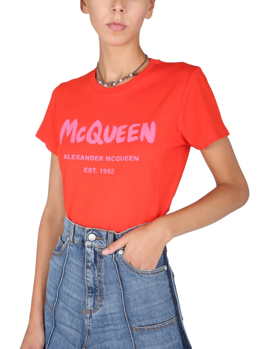 Alexander McQueen Graffiti Logo T-Shirt