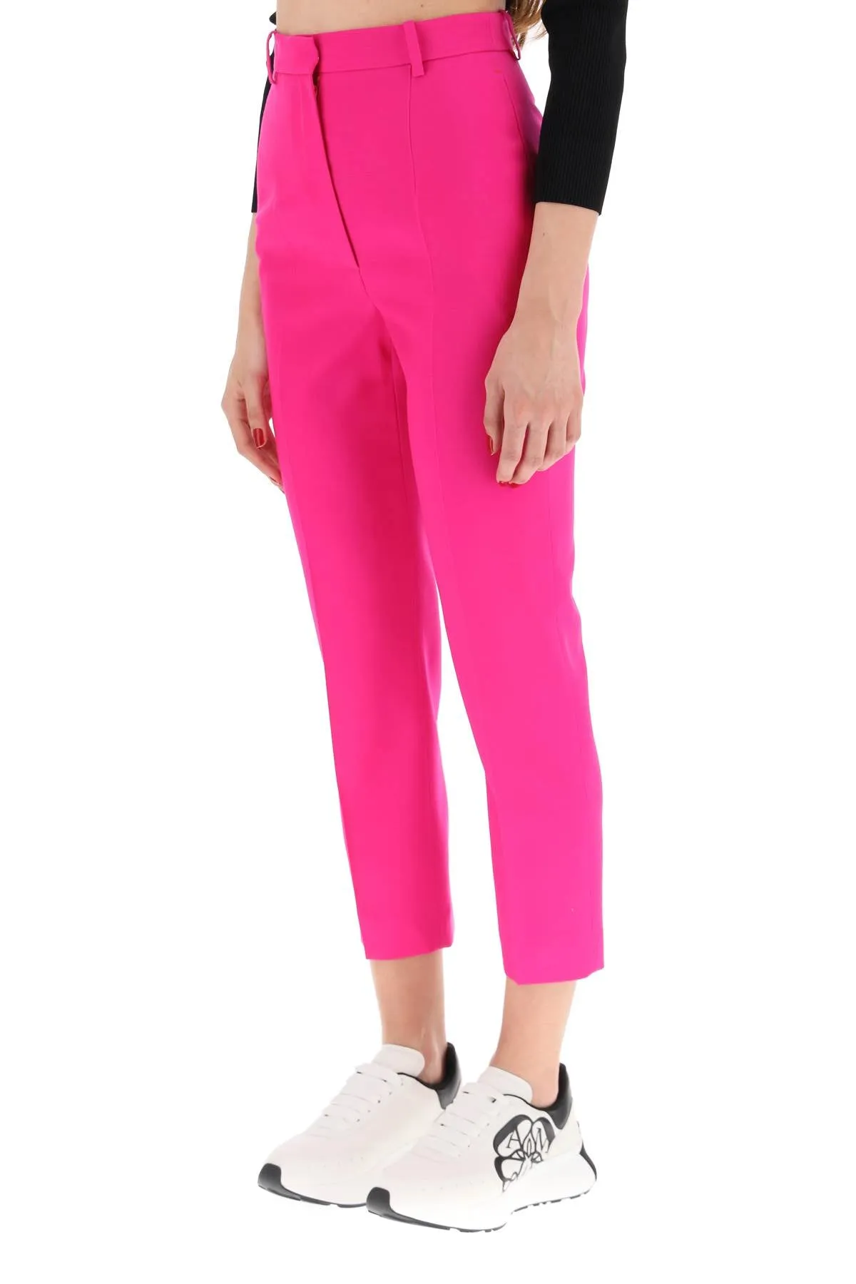 Alexander McQueen High Waisted Cropped Trousers