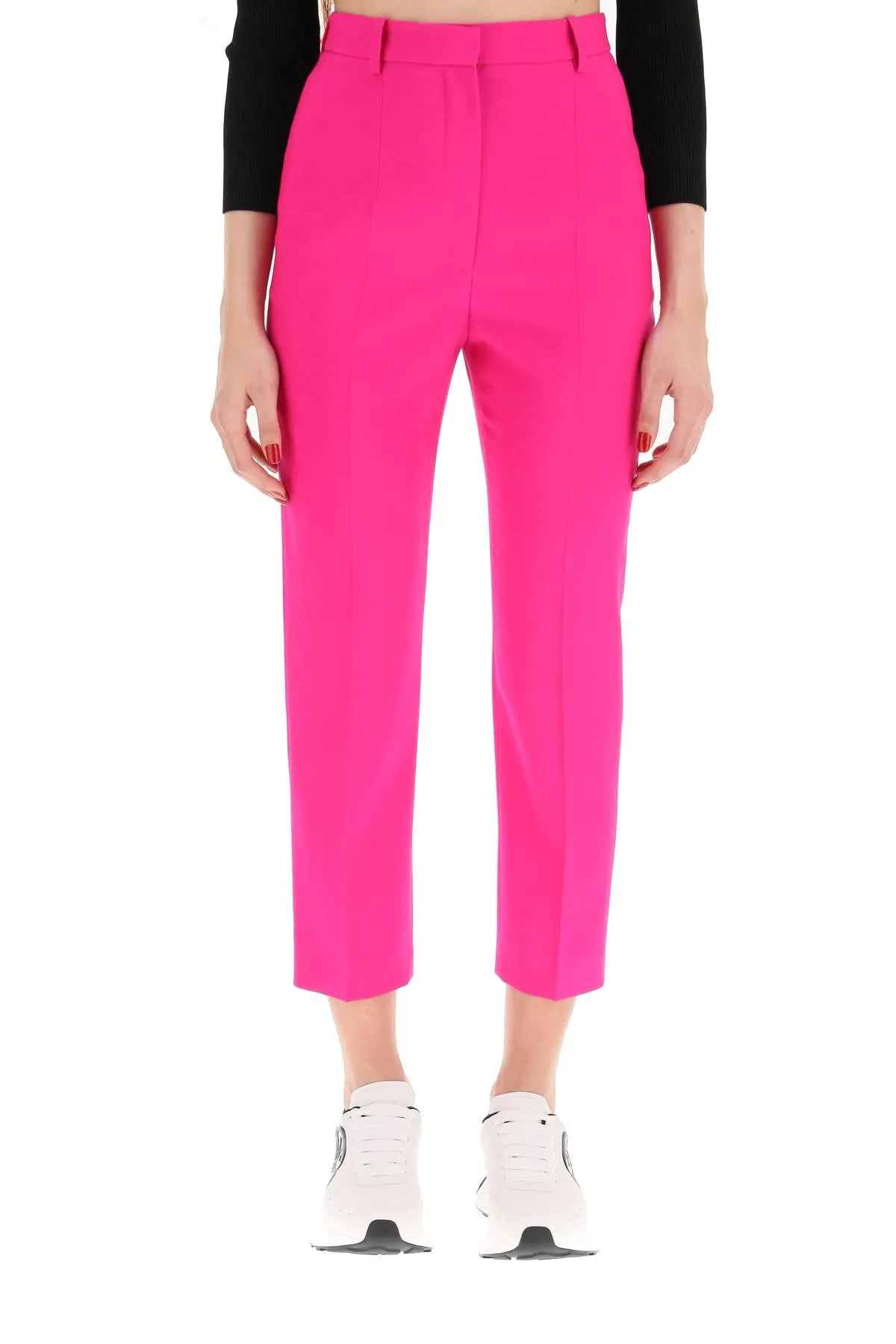 Alexander McQueen High Waisted Cropped Trousers