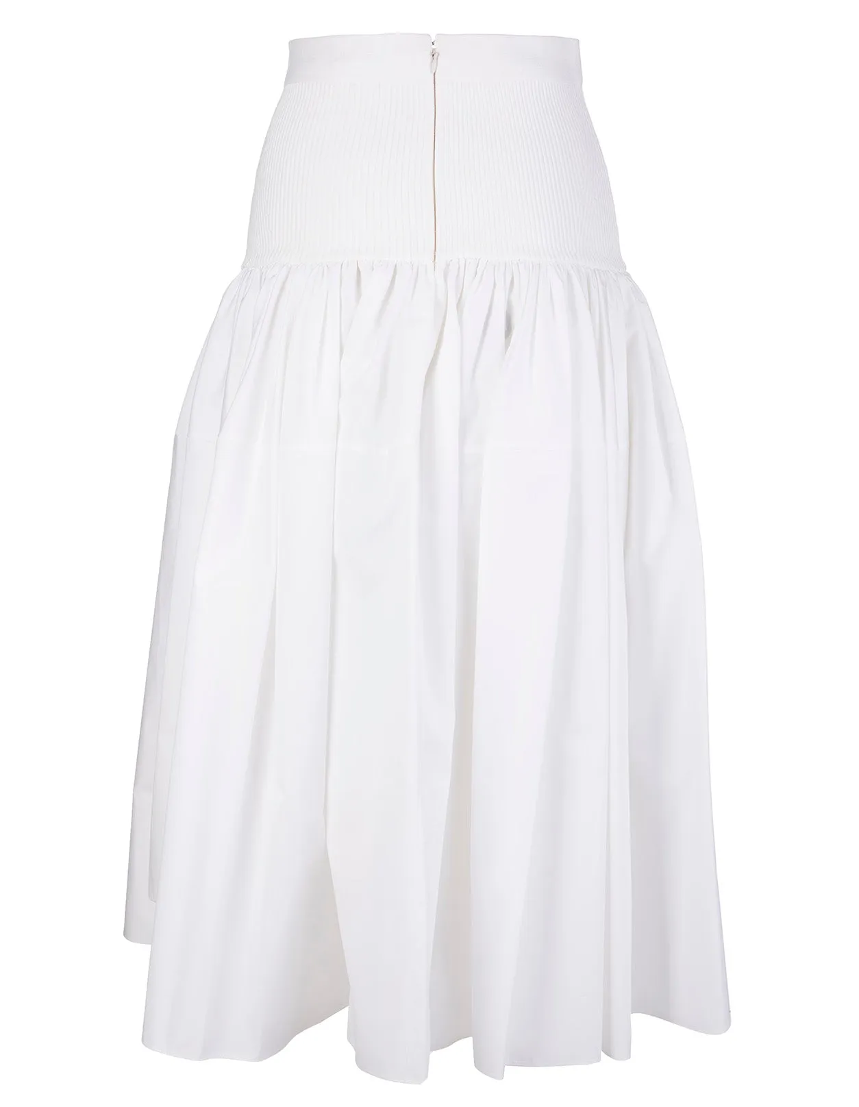 Alexander McQueen High Waisted Gathered Midi Skirt