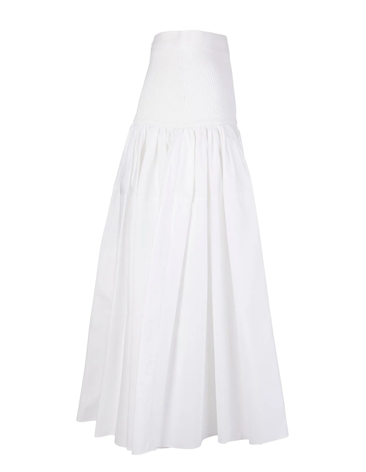 Alexander McQueen High Waisted Gathered Midi Skirt