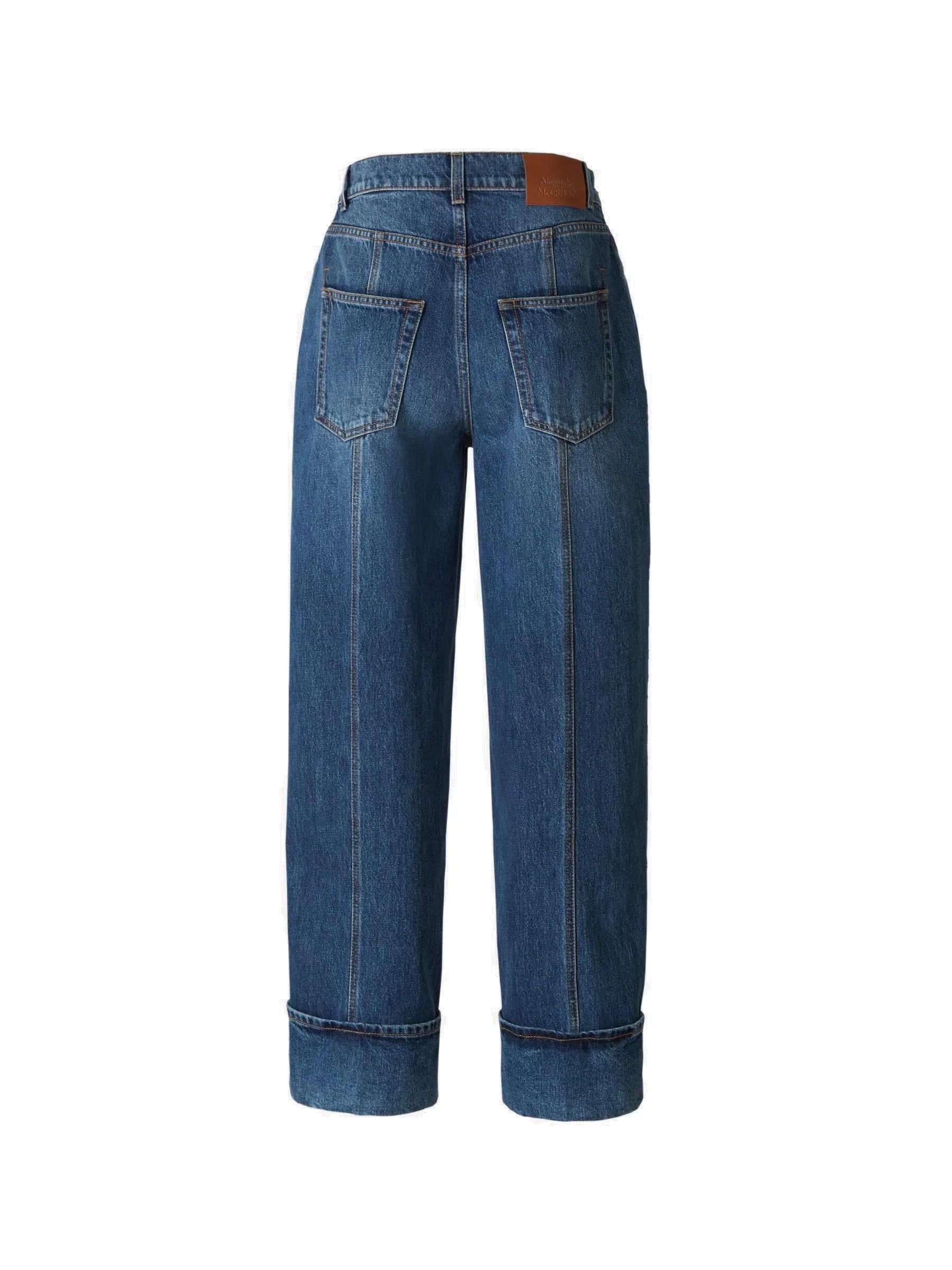 Alexander McQueen Logo Patch Straight Leg Jeans