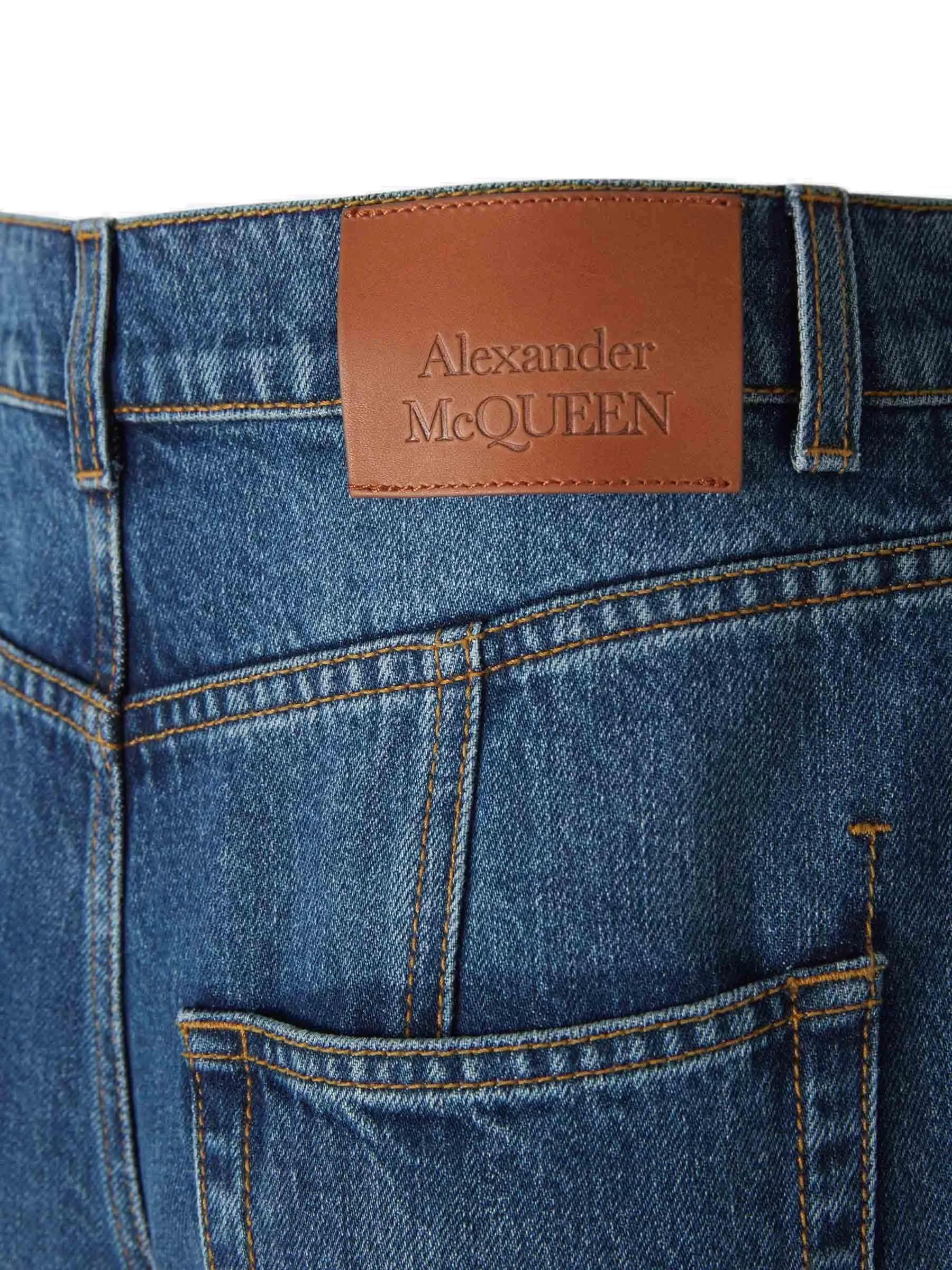 Alexander McQueen Logo Patch Straight Leg Jeans