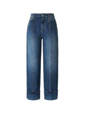 Alexander McQueen Logo Patch Straight Leg Jeans
