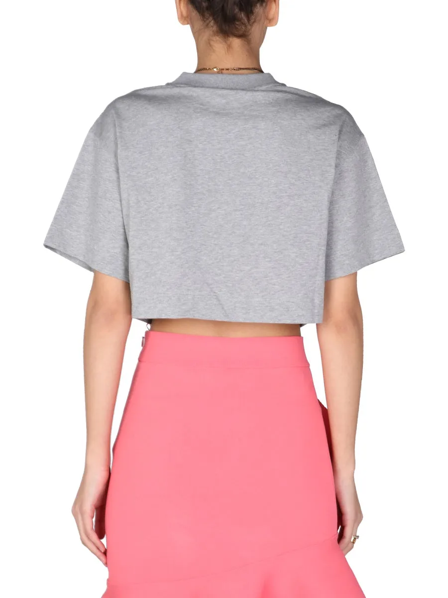 Alexander McQueen Logo Printed Cropped T-Shirt