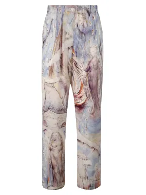 Alexander McQueen Painterly Printed Straight Leg Trousers