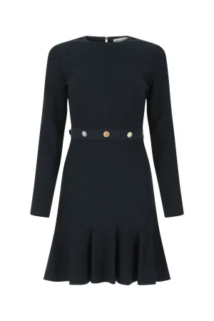 Alexander McQueen Pleated Ribbed Knit Dress