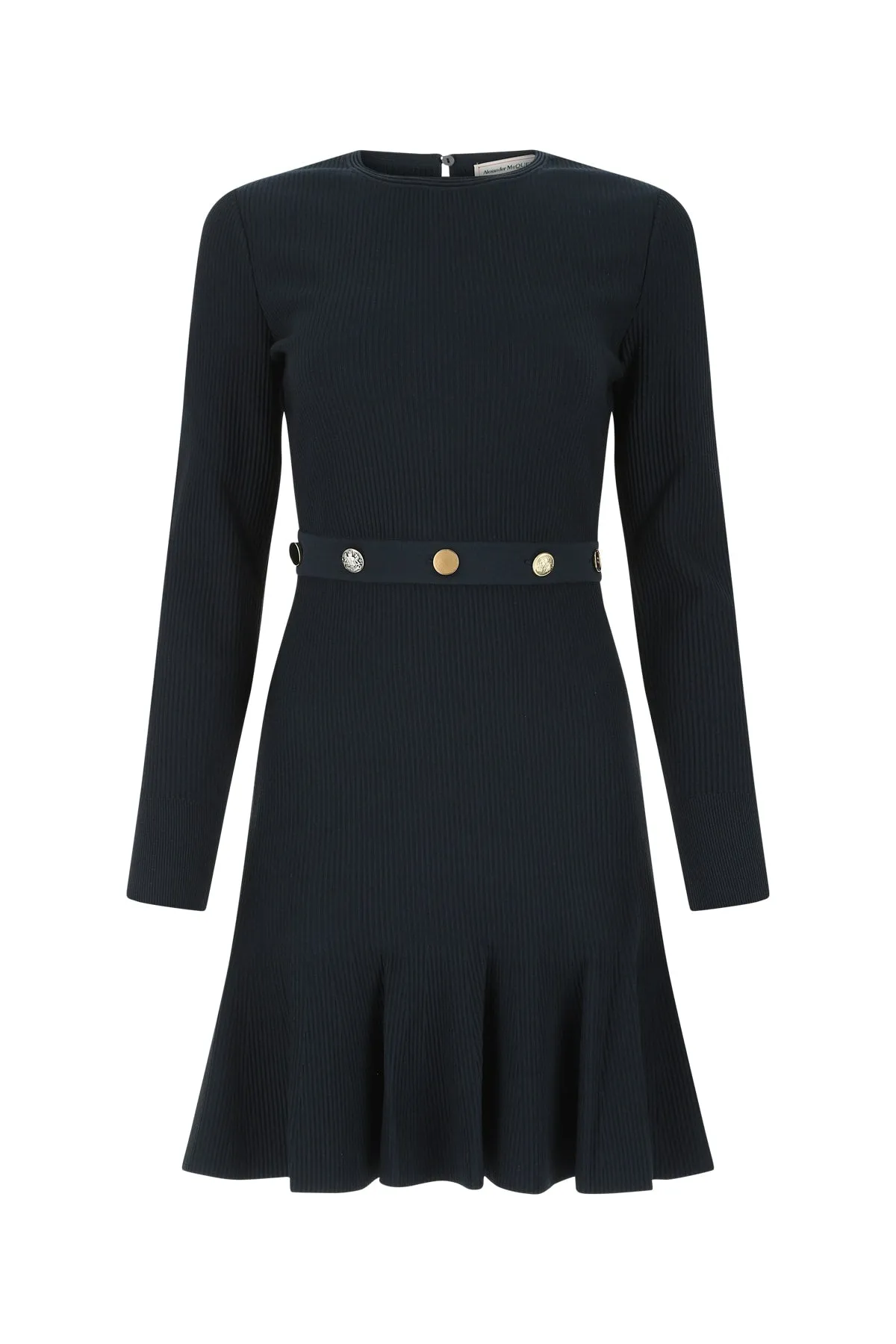 Alexander McQueen Pleated Ribbed Knit Dress