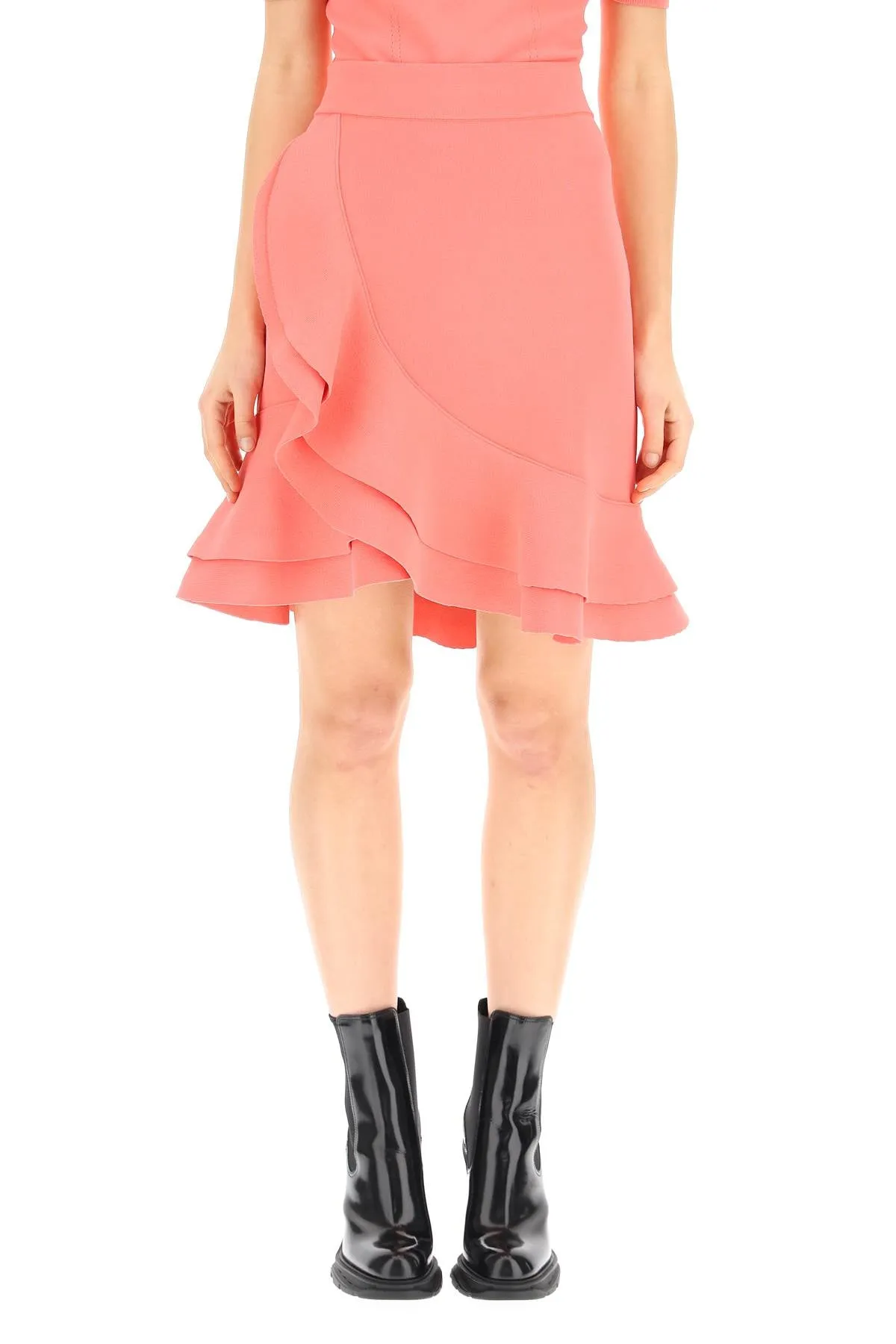 Alexander McQueen Ruffled Asymmetric Mini Skirt