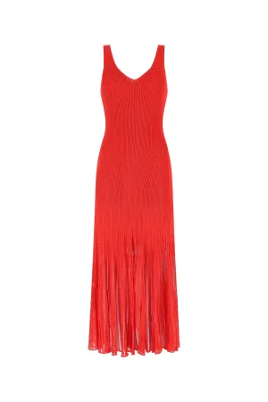 Alexander McQueen Sleeveless Knitted Midi Dress