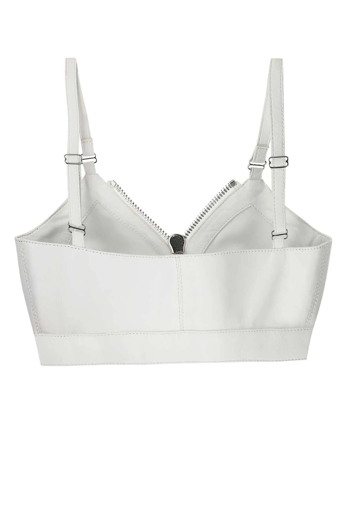 Alexander McQueen Zipped V-Neck Cropped Top