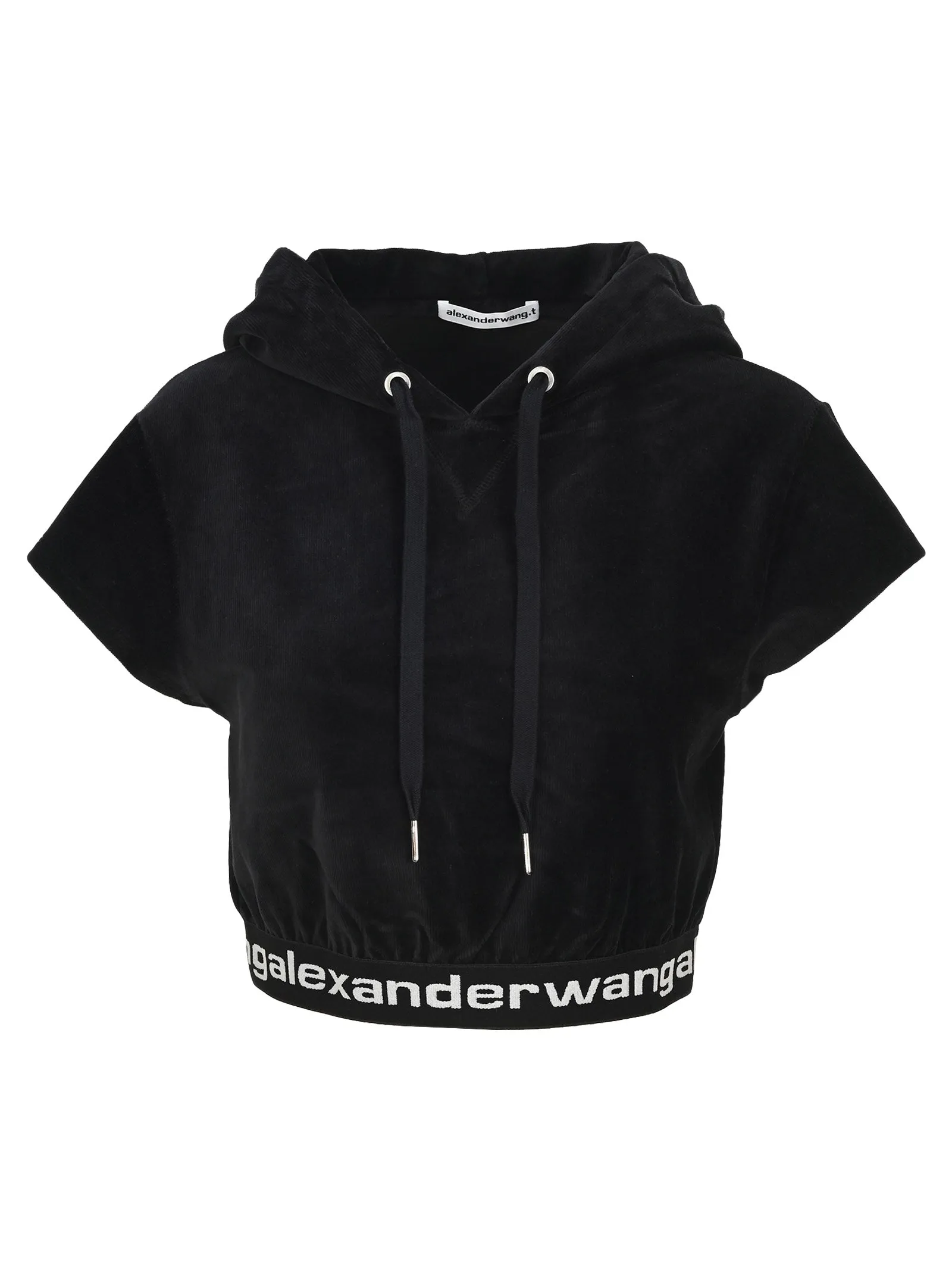 Alexander Wang Cropped Drawstring Corduroy Hoodie