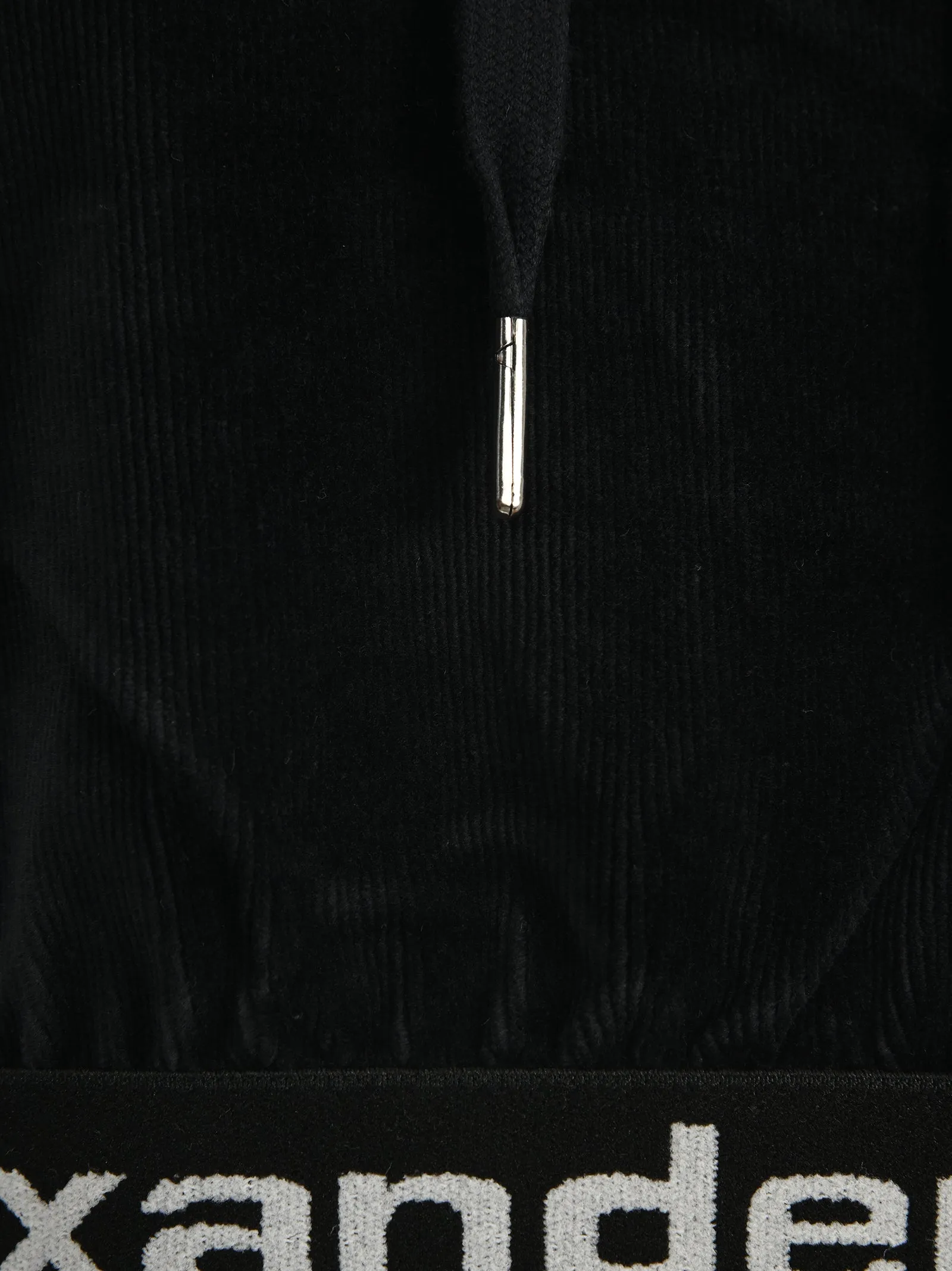 Alexander Wang Cropped Drawstring Corduroy Hoodie