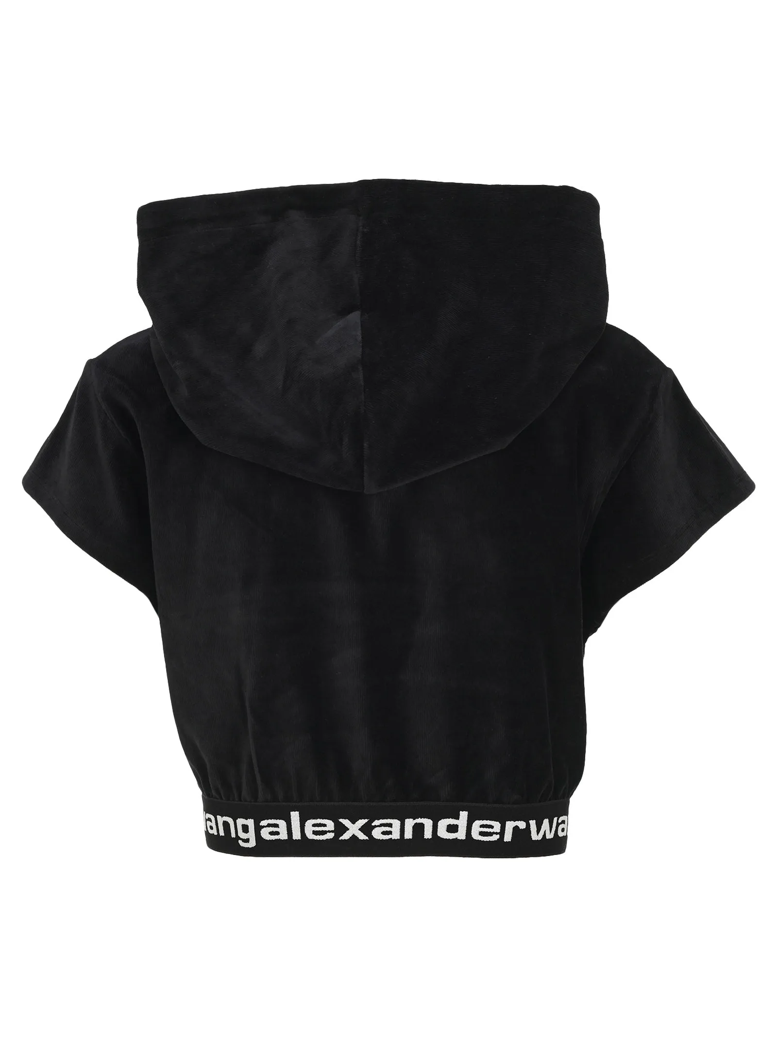Alexander Wang Cropped Drawstring Corduroy Hoodie