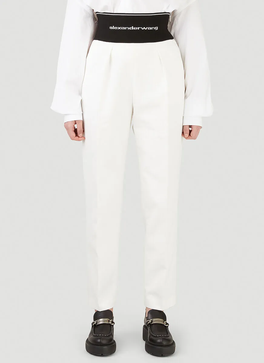 Alexander Wang Logo Band Straight-Leg Pants