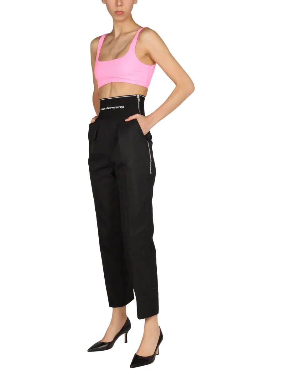 Alexander Wang Logo Detailed Straight Leg Trousers