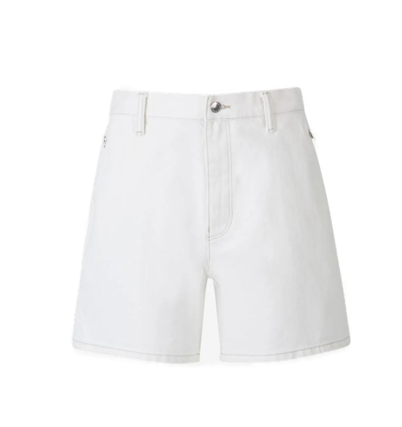Alexander Wang Relaxed Fit Logo Patch Denim Shorts