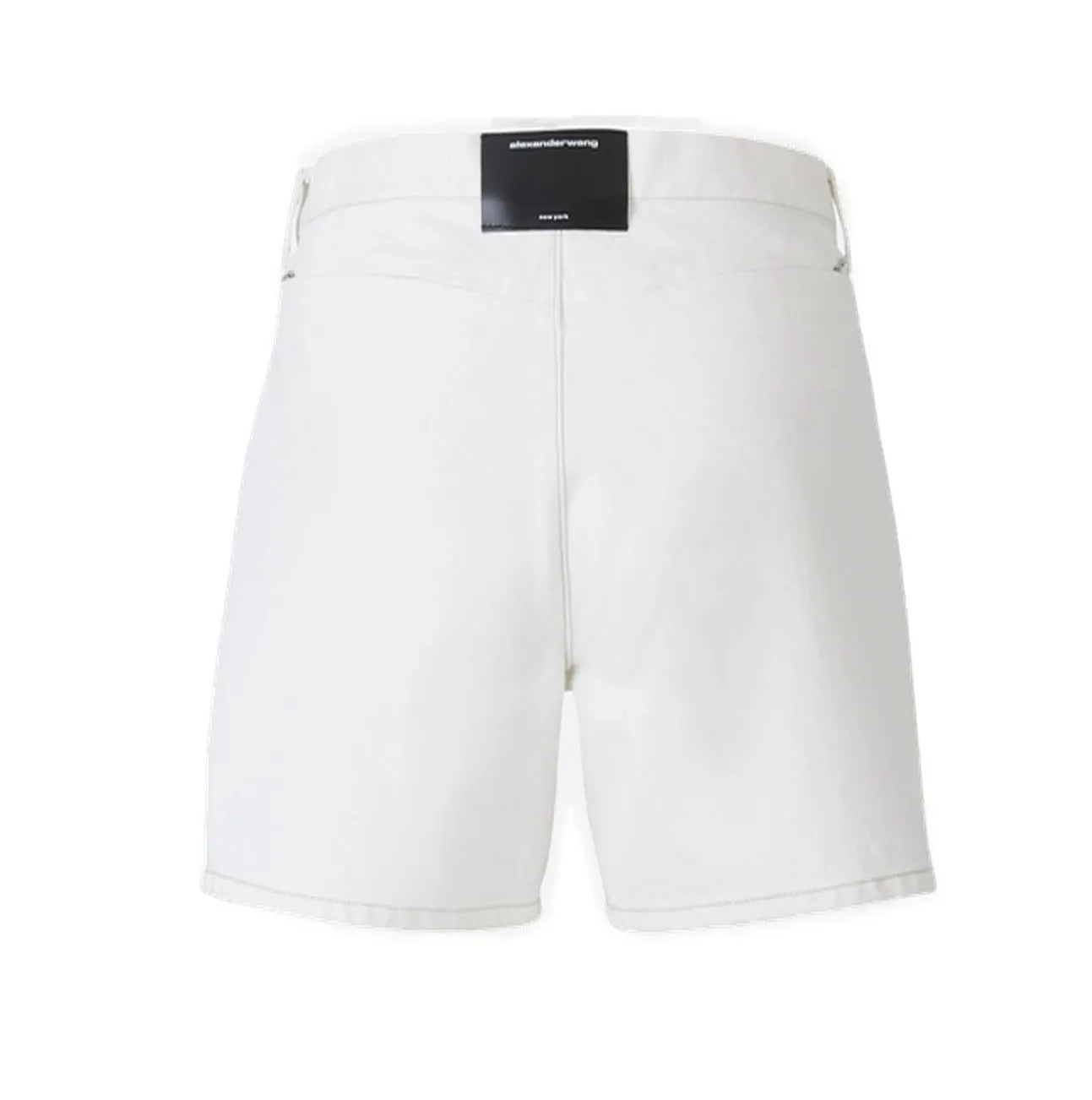 Alexander Wang Relaxed Fit Logo Patch Denim Shorts
