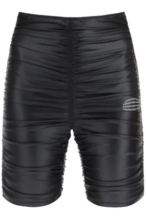 Alexander Wang Ruched Detail Logo Shorts