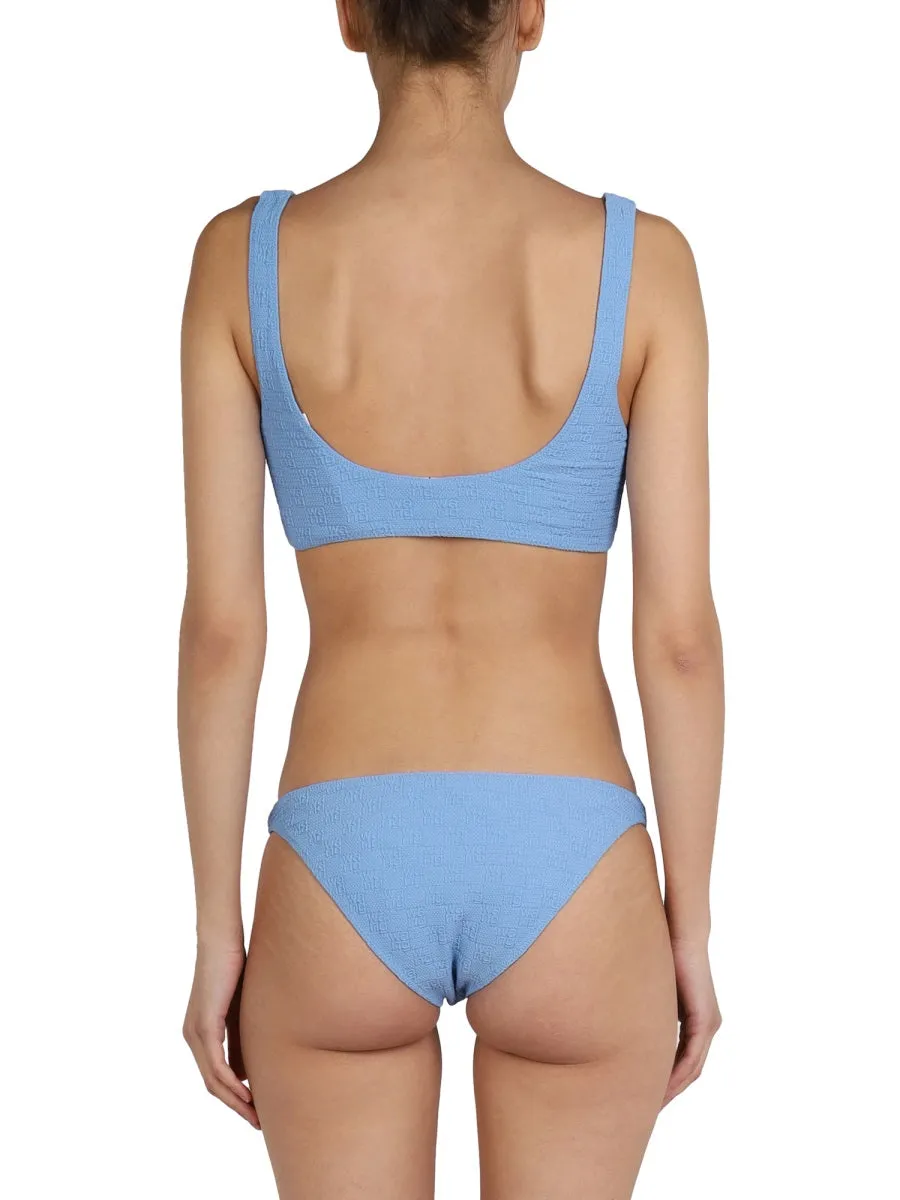 Alexander Wang Textured Logo Jersey Bikini Top