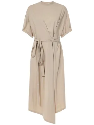 Alexandre Vauthier Tie-Waist Midi T-Shirt Dress