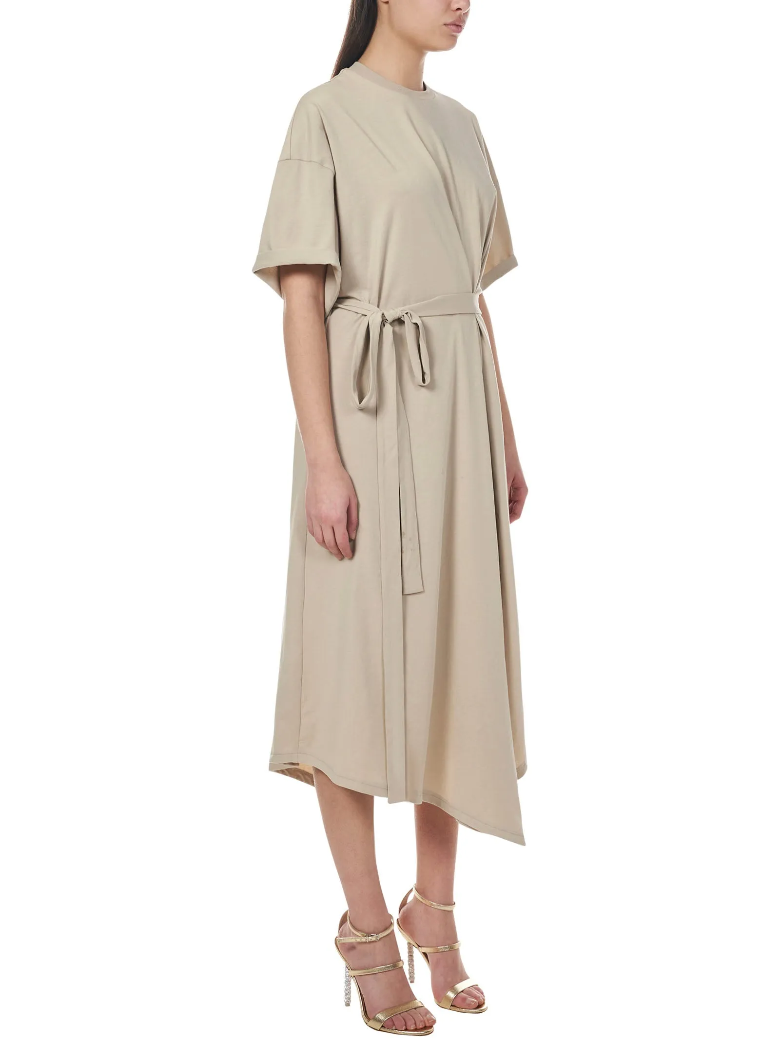 Alexandre Vauthier Tie-Waist Midi T-Shirt Dress