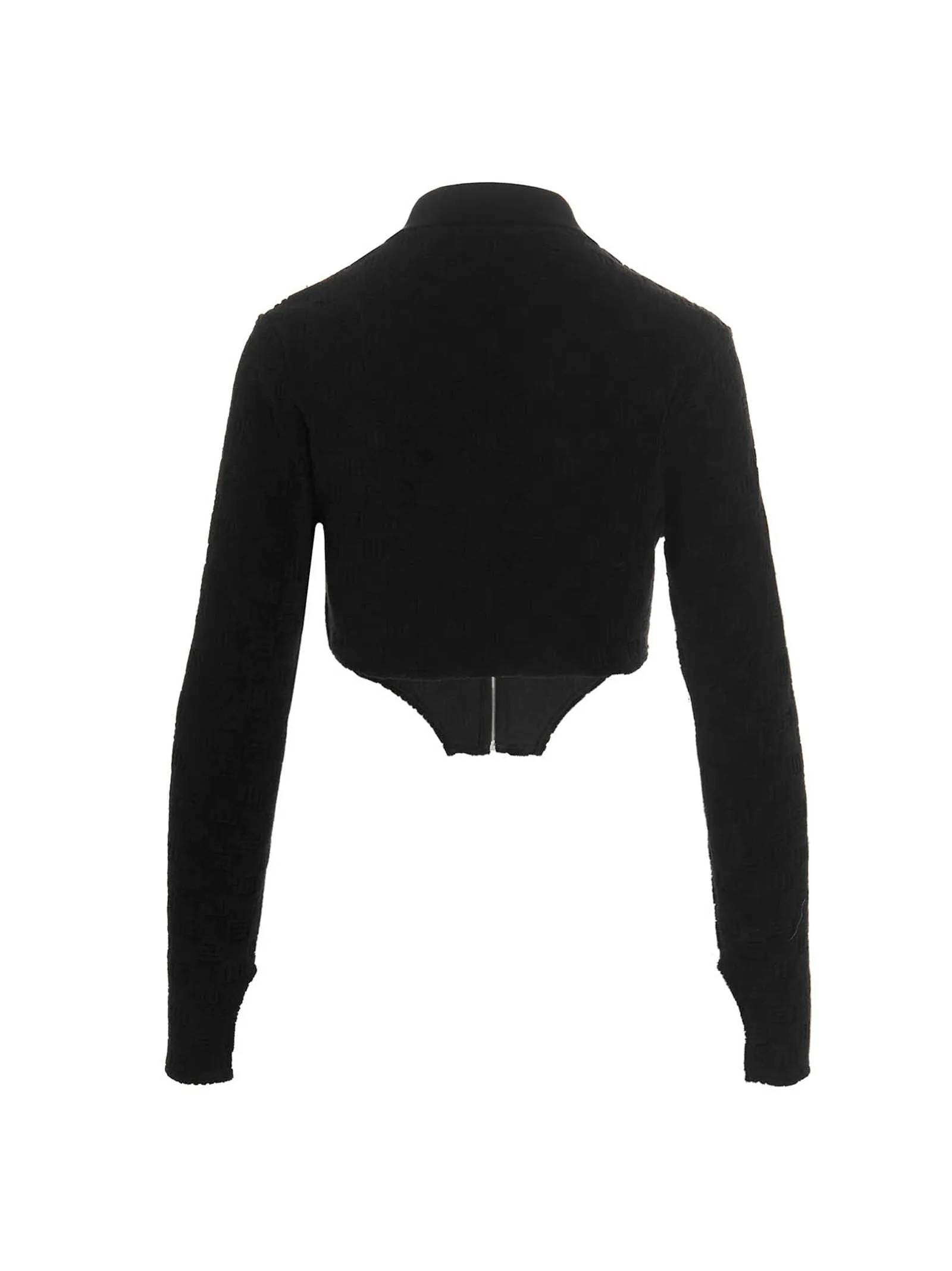 Ambush Monogram Zipped Cropped Top