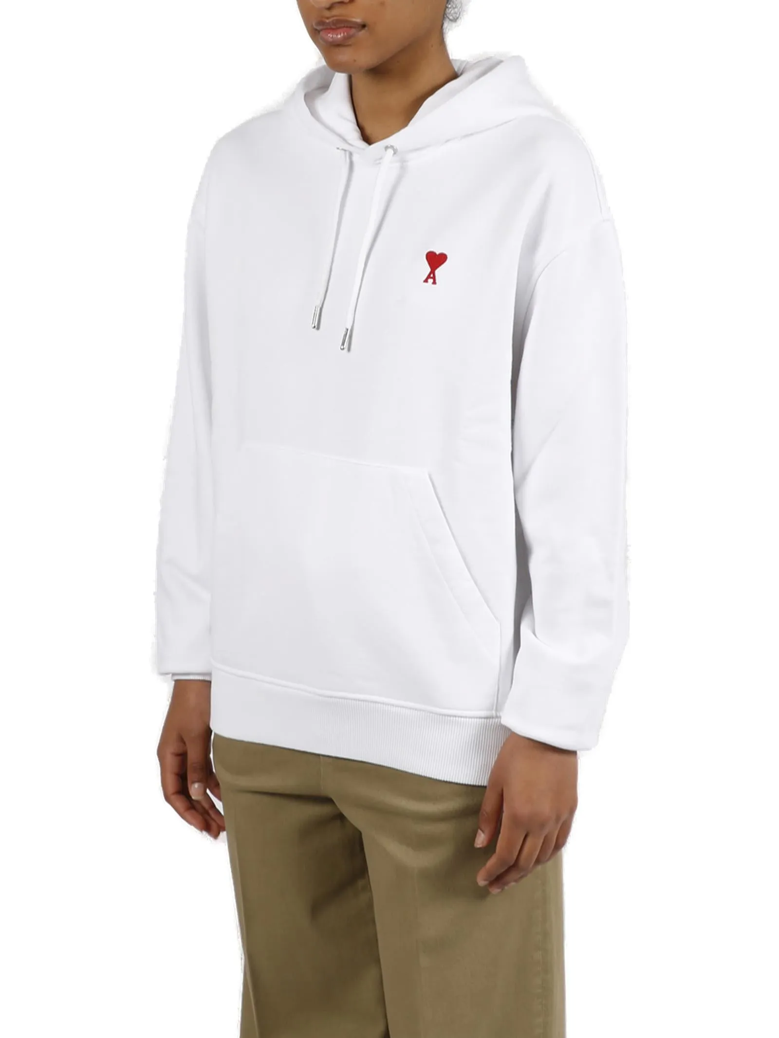 AMI Logo Embroidered Drawstring Hoodie