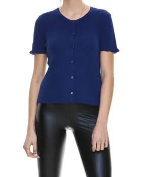 A.P.C. Aria Buttoned Ribbed Knit Top