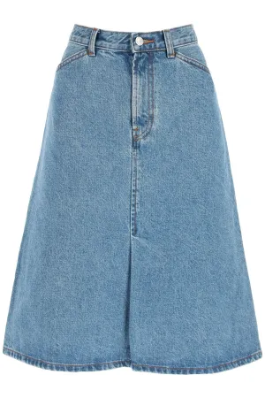 A.P.C. High Waist Denim Midi Skirt